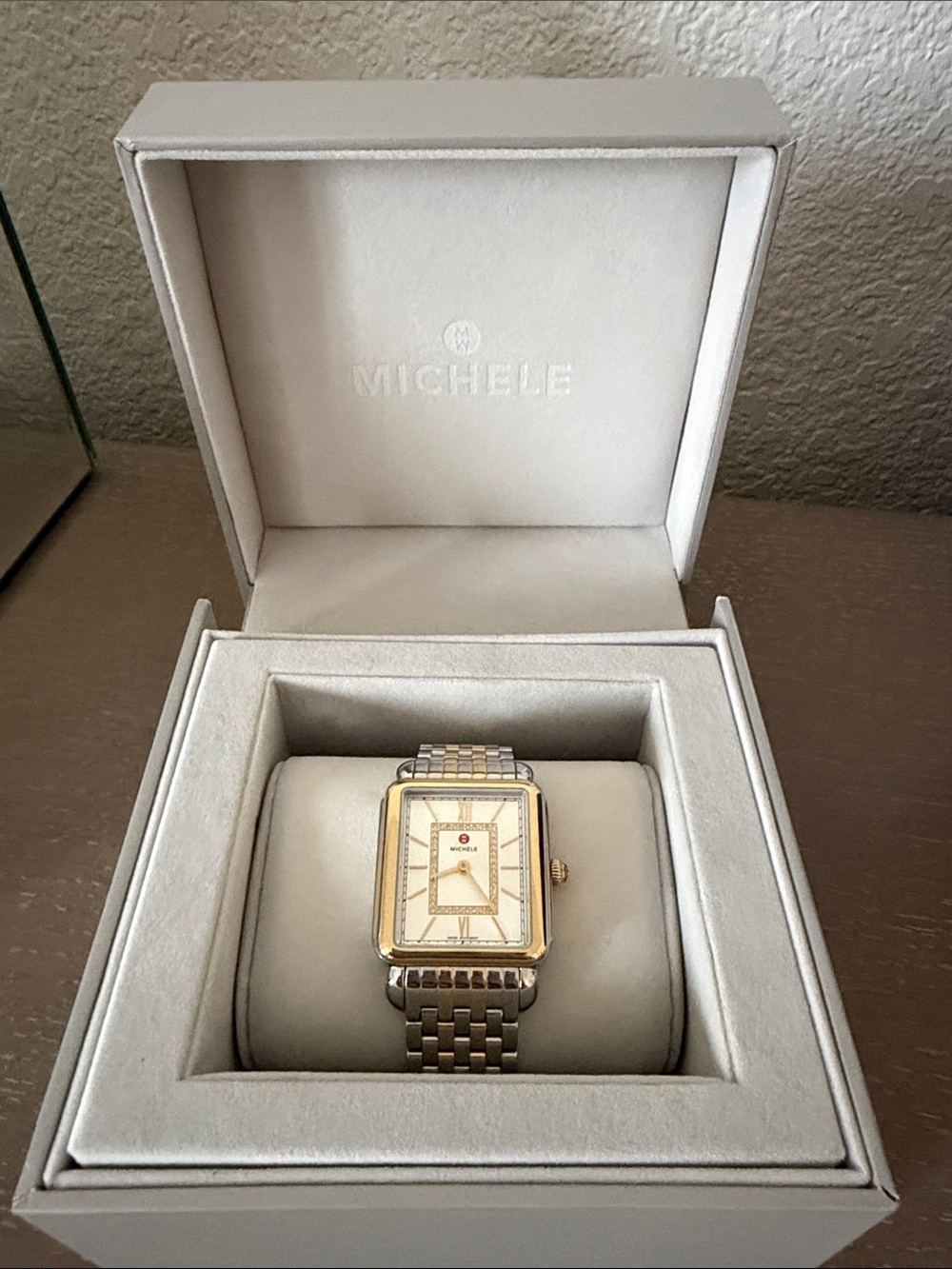 Michele Deco II Diamond Two-Tone Bracelet Watch